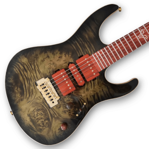 Custom Made Waterfall Burl Maple Carve Top Faded Trans Green Burst Finish Electric Guitar