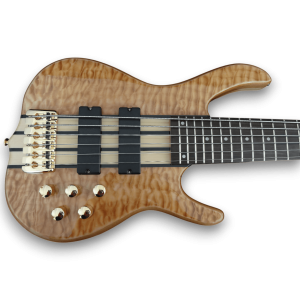Custom Made 6 String BSR Electric Bass Guitar Quilted Maple Top
