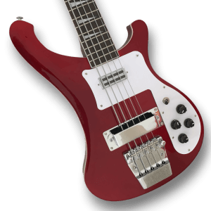 Custom Made 4003 Style Red Color Neck-Through-Body 5 Strings Electric Bass