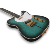 Custom Made Quilted Maple Top Green Sunburst Tele Style Neck Thru Electric Guitar
