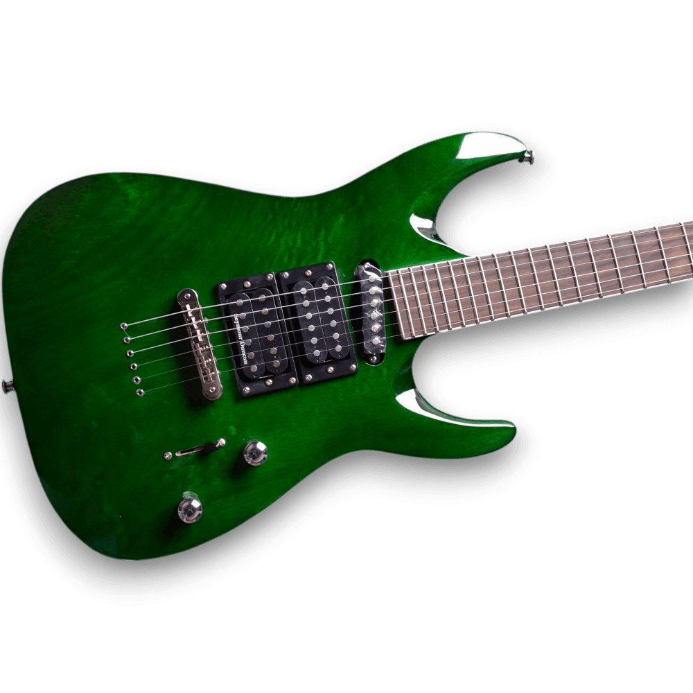 Custom Made Maple Burl Top Wood Emerald Green Electric Guitar