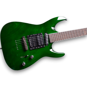 Custom Made Maple Burl Top Wood Emerald Green Electric Guitar