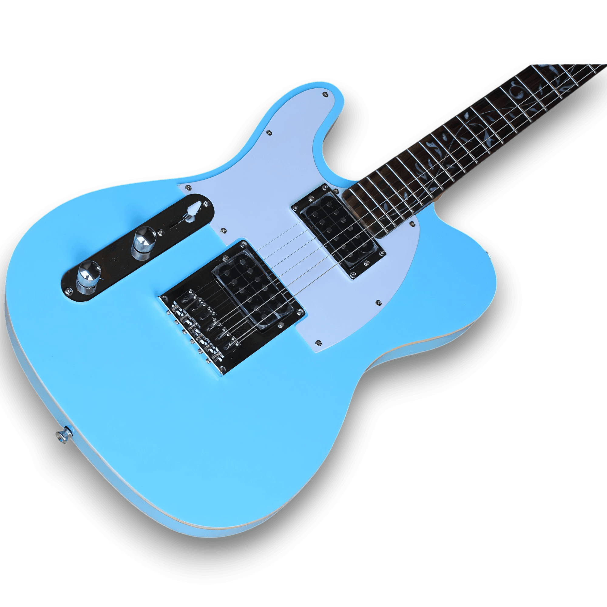 Custom Made Left Handed Tele Style Blue Electric Guitar