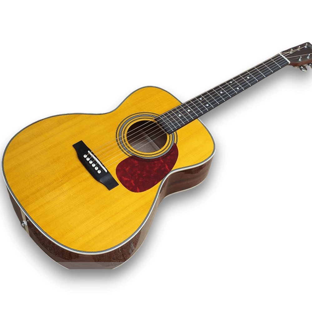 Custom Made Acoustic D-45 Guitar Natural Wood Color