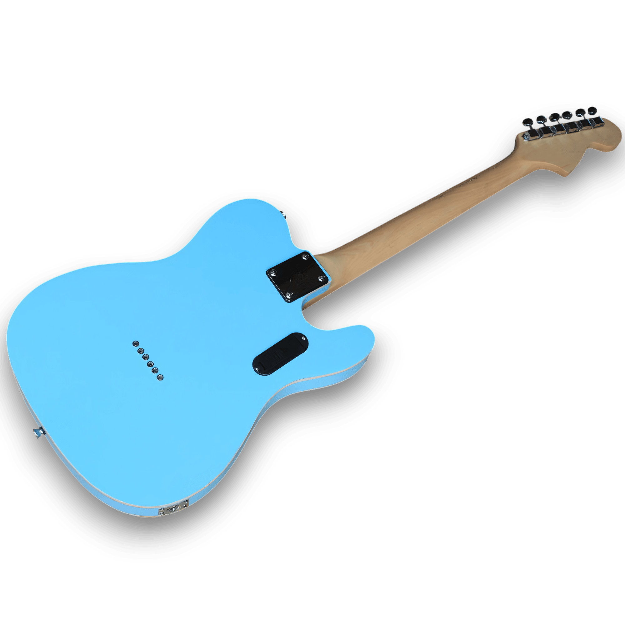 Custom Made Left Handed Tele Style Blue Electric Guitar - Image 4