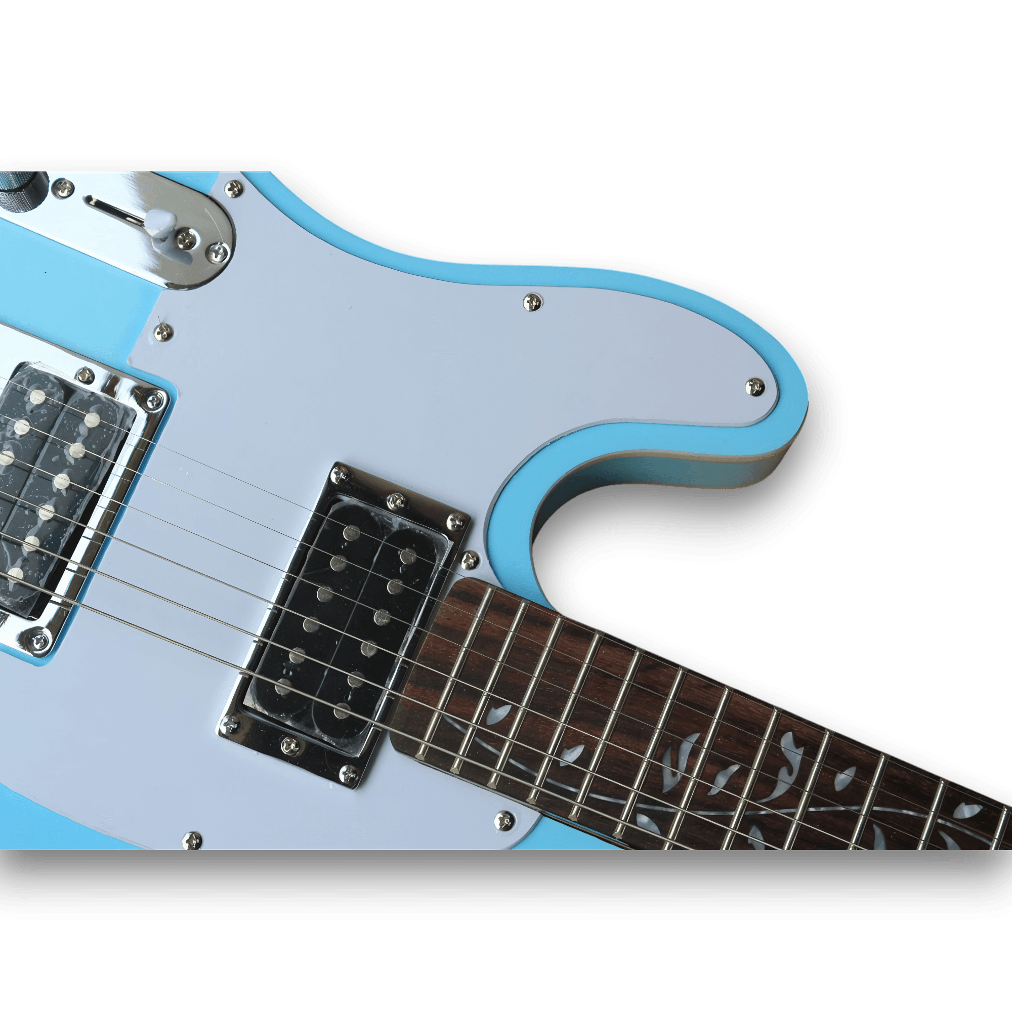Custom Made Left Handed Tele Style Blue Electric Guitar - Image 3