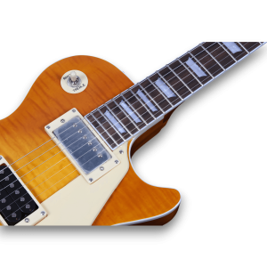 Custom Made Maple Top Wood Standard Sunburst with Pickguard Electric Guitar - Image 3