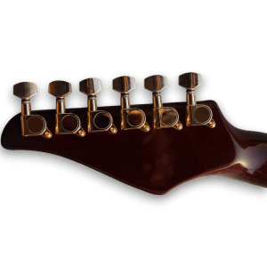 Custom Made Spalted Maple Top Black Orange Electric Guitar - Image 8