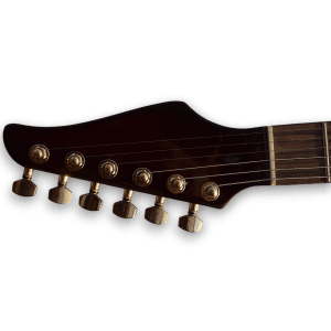 Custom Made Spalted Maple Top Black Orange Electric Guitar - Image 6