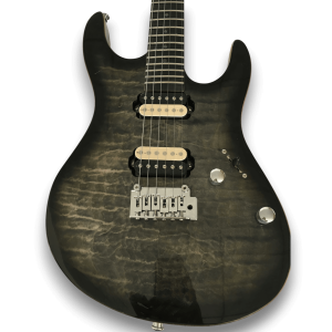Custom Made Quilted Maple Top Black Burst Electric Guitar