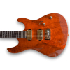 Custom Made Spalted Maple Top Black Orange Electric Guitar