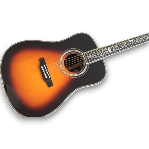 Custom Made with Custom Logo Acoustic Guitar Sunburst  D45 with Abalone Binding and Inlay