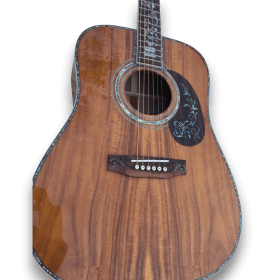 Custom Made Acoustic D45 Style Guitar Natural Wood Color with Abalone Binding and Inlay