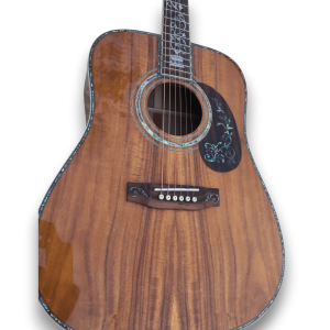 Custom Made Acoustic D50 Guitar Natural Wood Color with Abalone Binding and Inlay