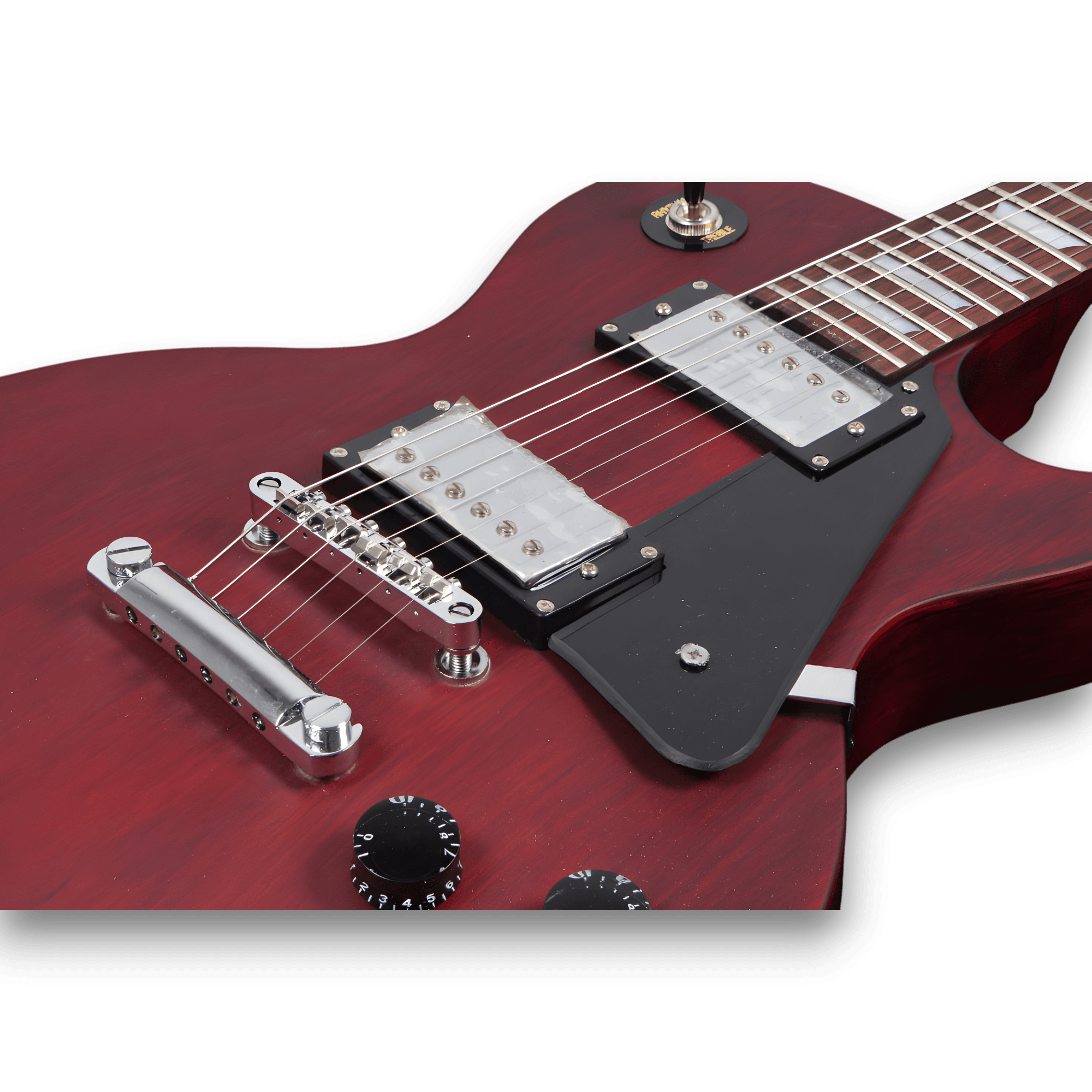 Custom Made Matt Finish LP Style Red Electric Guitar - Image 3