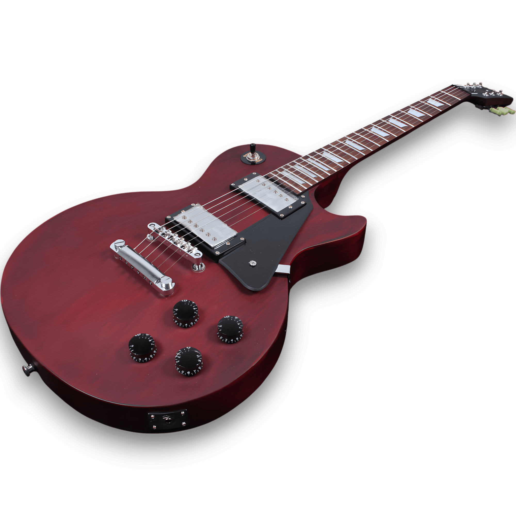 Custom Made Matt Finish LP Style Red Electric Guitar - Image 4
