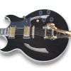 Custom Made Double Cutaway F-Hole Black Electric Guitar