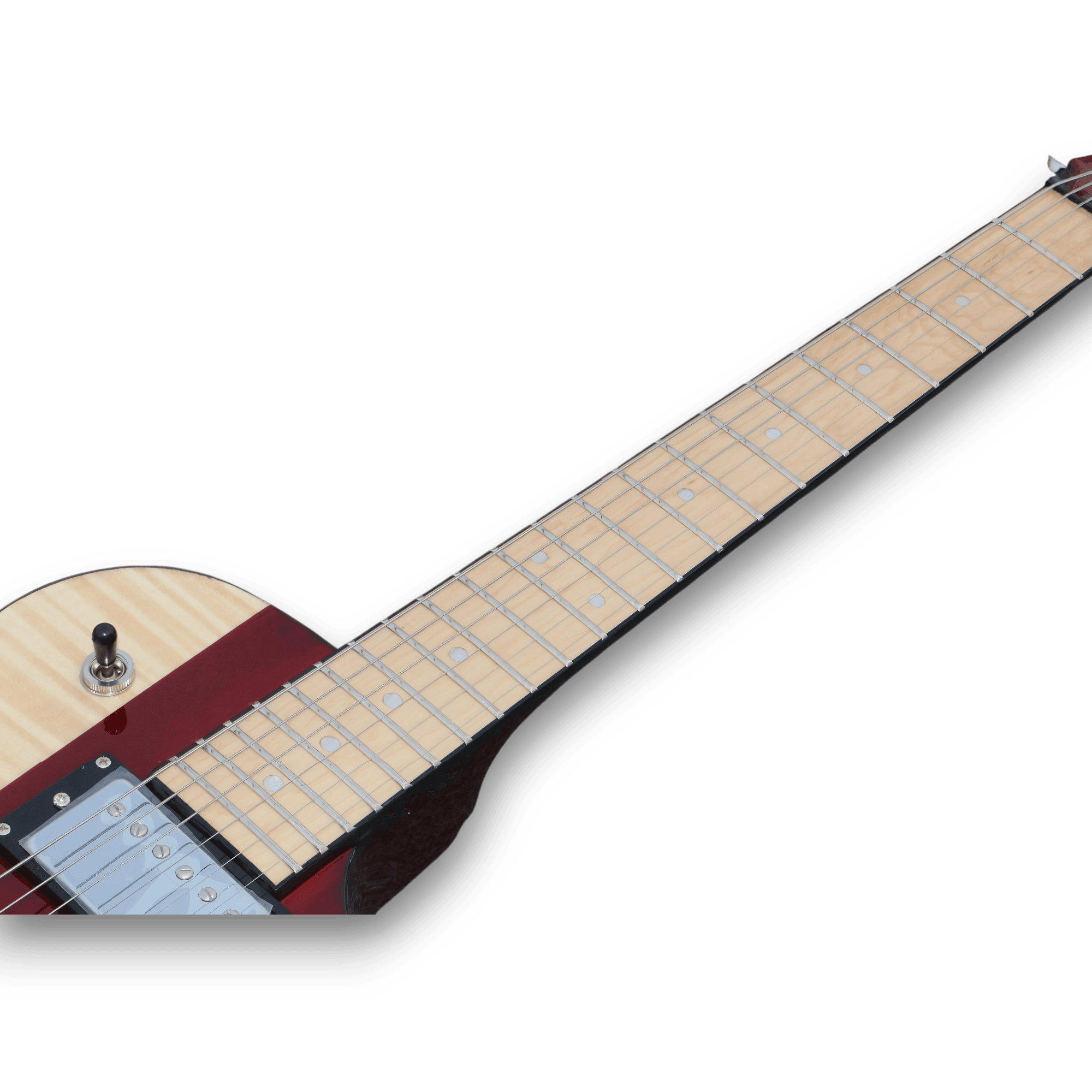 Custom Made LP Style Single Cutaway Maple Topwood with Red Stripe Electric Guitar - Image 4