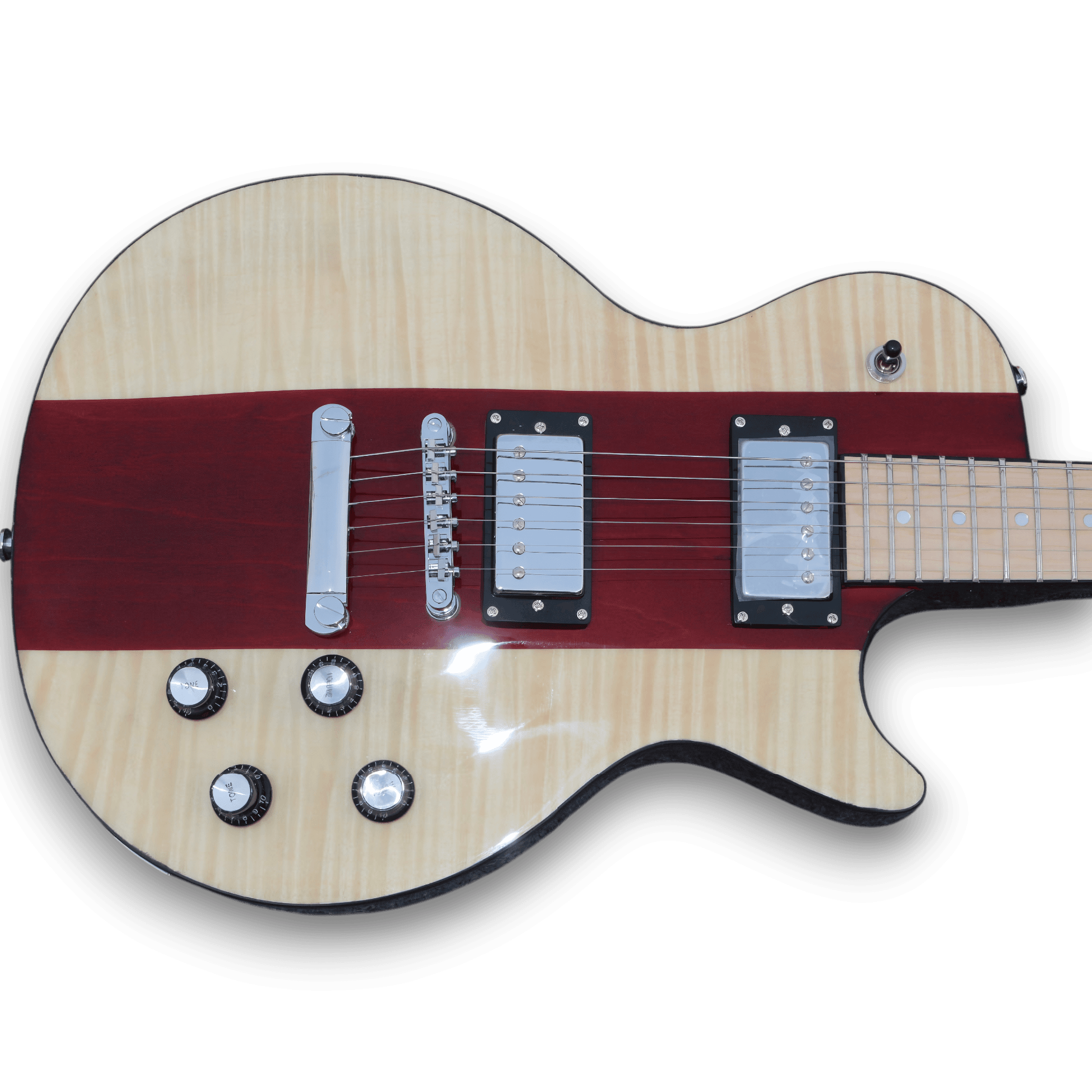 Custom Made LP Style Single Cutaway Maple Topwood with Red Stripe Electric Guitar