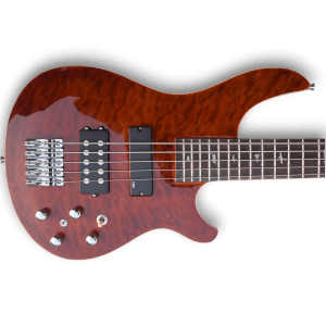 Custom Made 5 Strings Bass Quilted Maple Topwood Burgundy Color