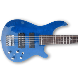 Custom Made 5 Strings Bass Quilted Maple Topwood Hight-Glossy Blue
