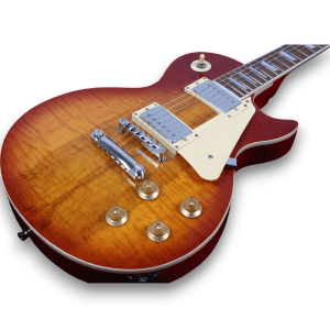 Custom Made Spalted Maple Top Wood Standard Sunburst with Pickguard Electric Guitar