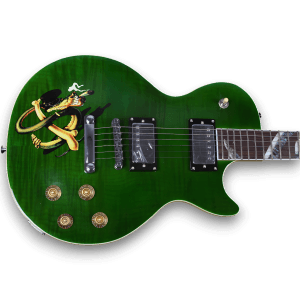 Custom Made Green Tiger Maple Top Snake Fretboard Inlay Electric Guitar