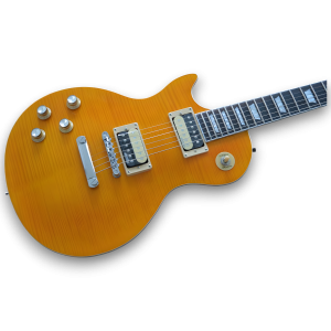 Custom Made Left Handed LP Style Maple Topwood Orange Electric Guitar