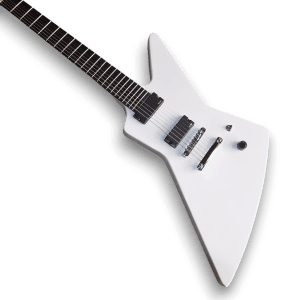 Custom Made Explorer Style White Electric Guitar