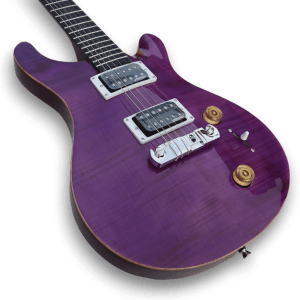 Custom Made Flame Maple Topwood SE Custom Style Purple Color Electric Guitar - Image 2