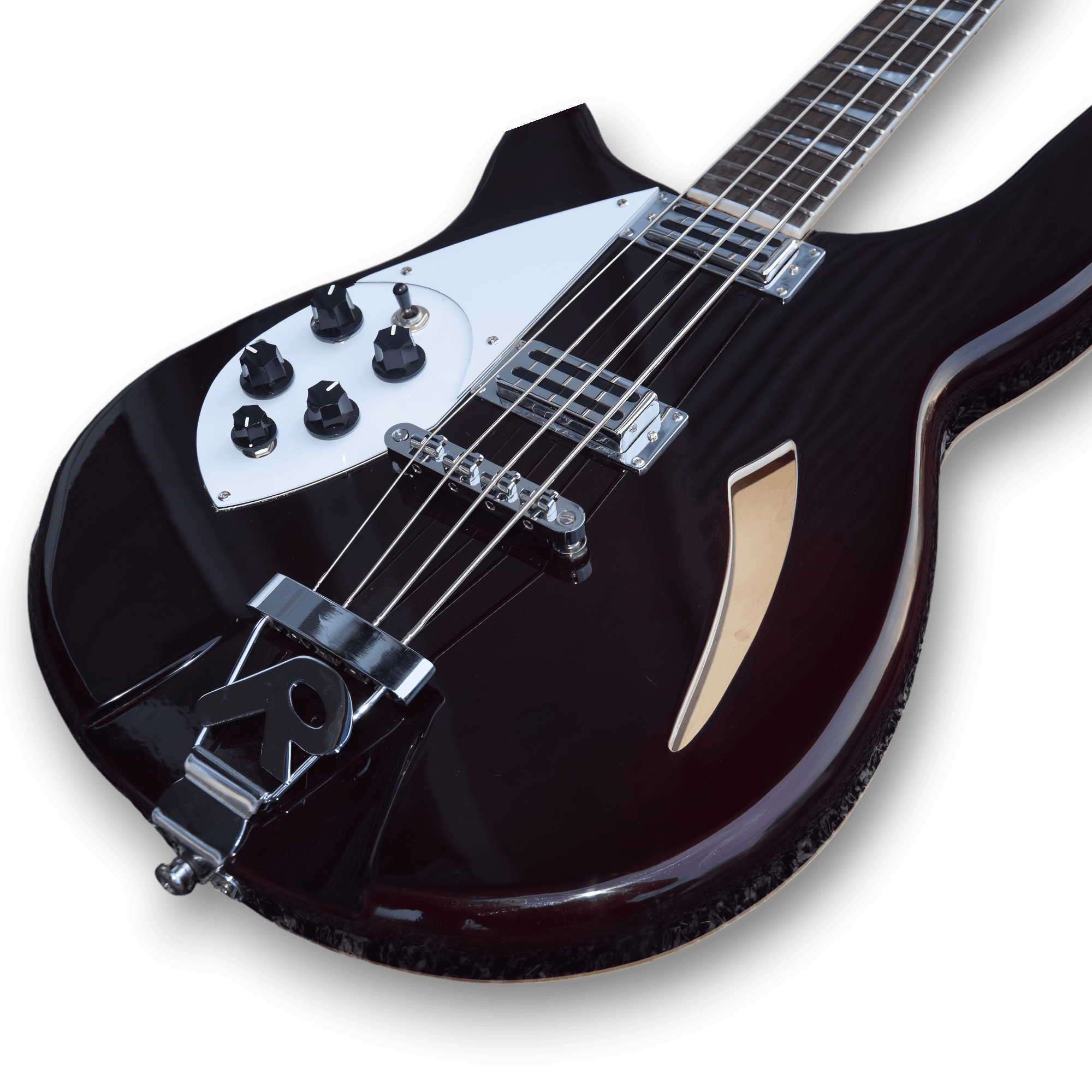 Custom Made Left Handed Dark Purple 4005 Style Semi-Hollow Body 4 Strings Electric Bass