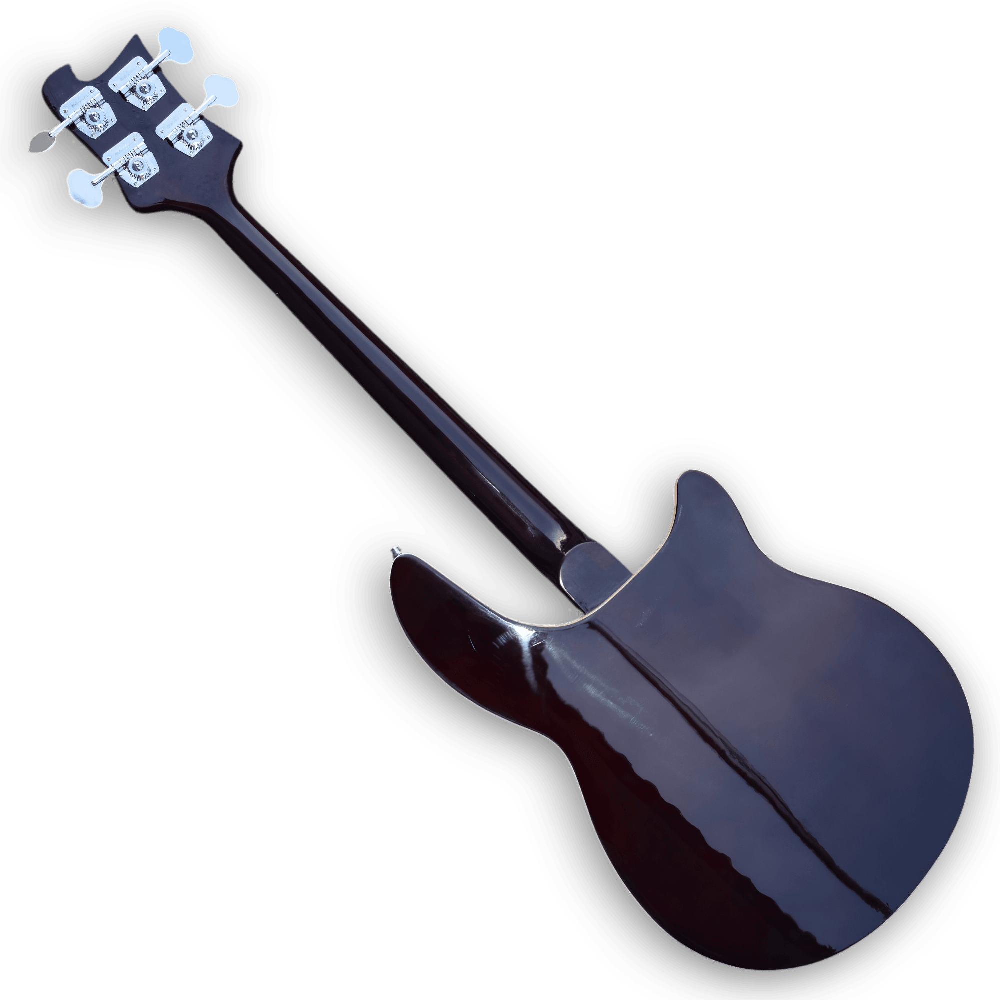 Custom Made Left Handed Dark Purple 4005 Style Semi-Hollow Body 4 Strings Electric Bass - Image 4