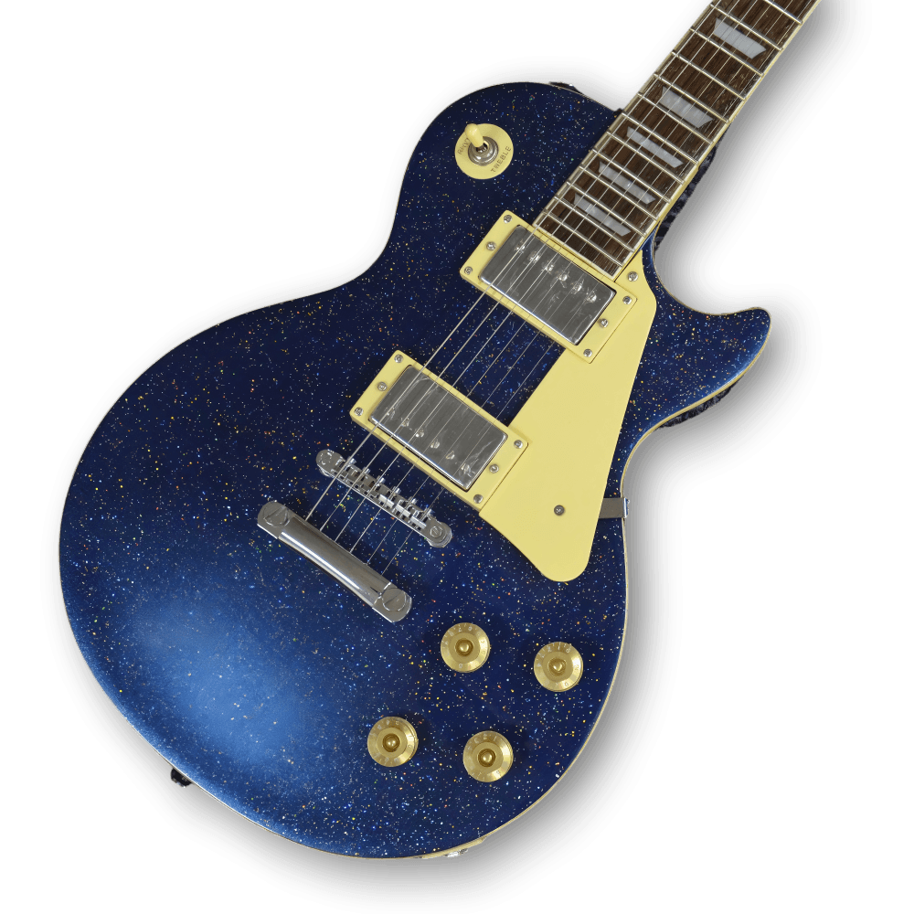 Custom Made Blue Sparkle LP Style Electric Guitar