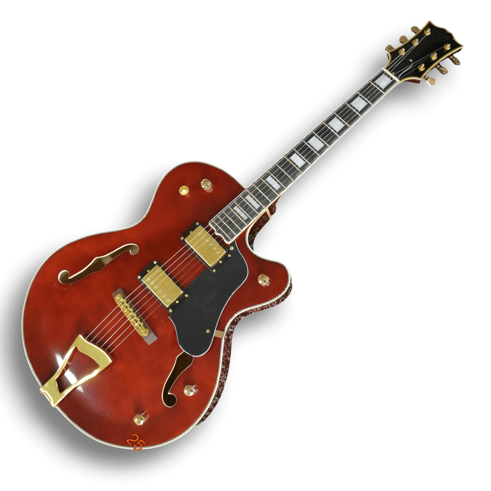 Custom Made Byrdland Thinline Style Hollow Body Wine Red Electric Guitar