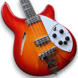 Custom Made Cherry Sunburst 4005 Style Semi-Hollow Body 6 Strings Electric Bass
