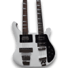 Custom Made White 4080 Style Double Neck 4 Strings Bass & 12 Strings Electric Guitar