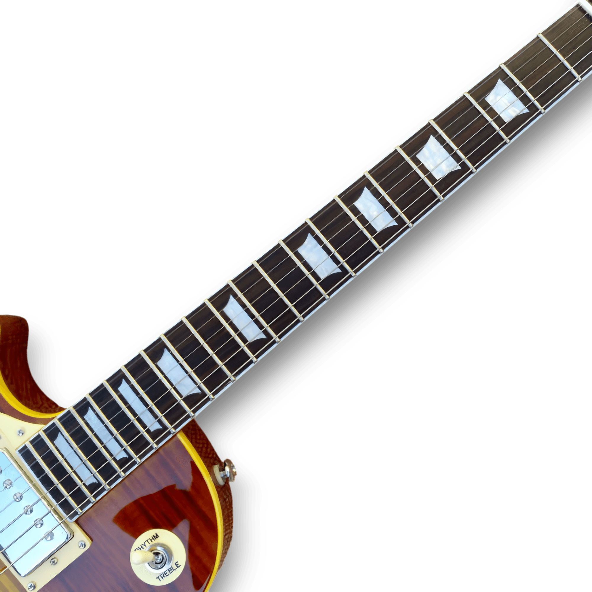 Custom Made Left Handed Midnight Sunset LP Style Flame Maple Top Electric Guitar - Image 3