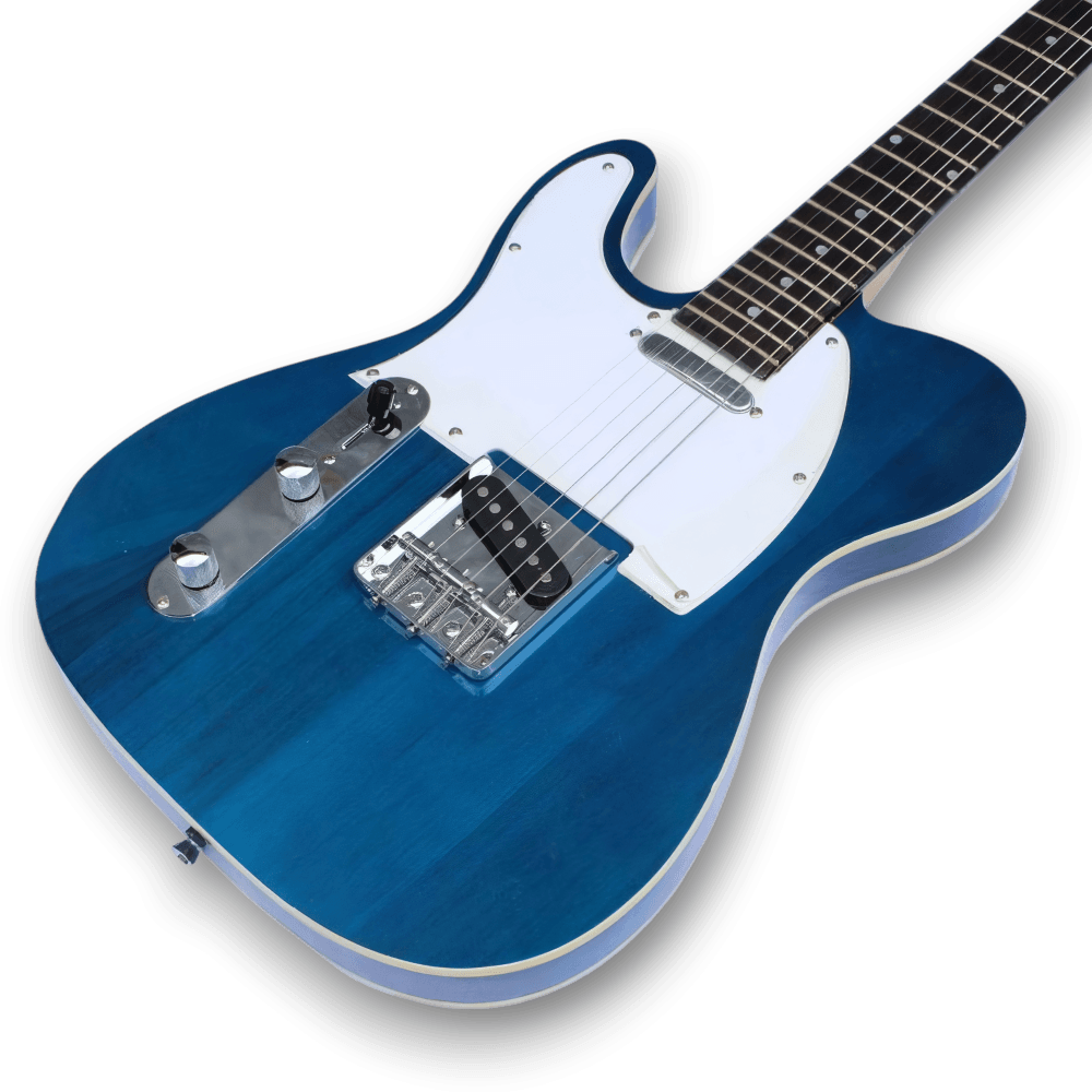 Custom Made Left Handed Blue Tele Style Electric Guitar
