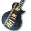 Custom Made Matte Black Guitar Iron Cross Hetfield Electric Guitar