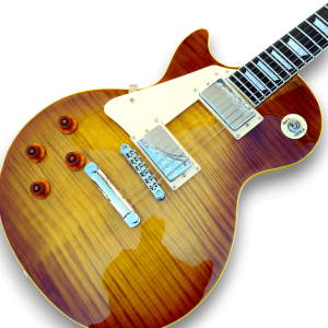 Custom Made Left Handed Midnight Sunset LP Style Flame Maple Top Electric Guitar