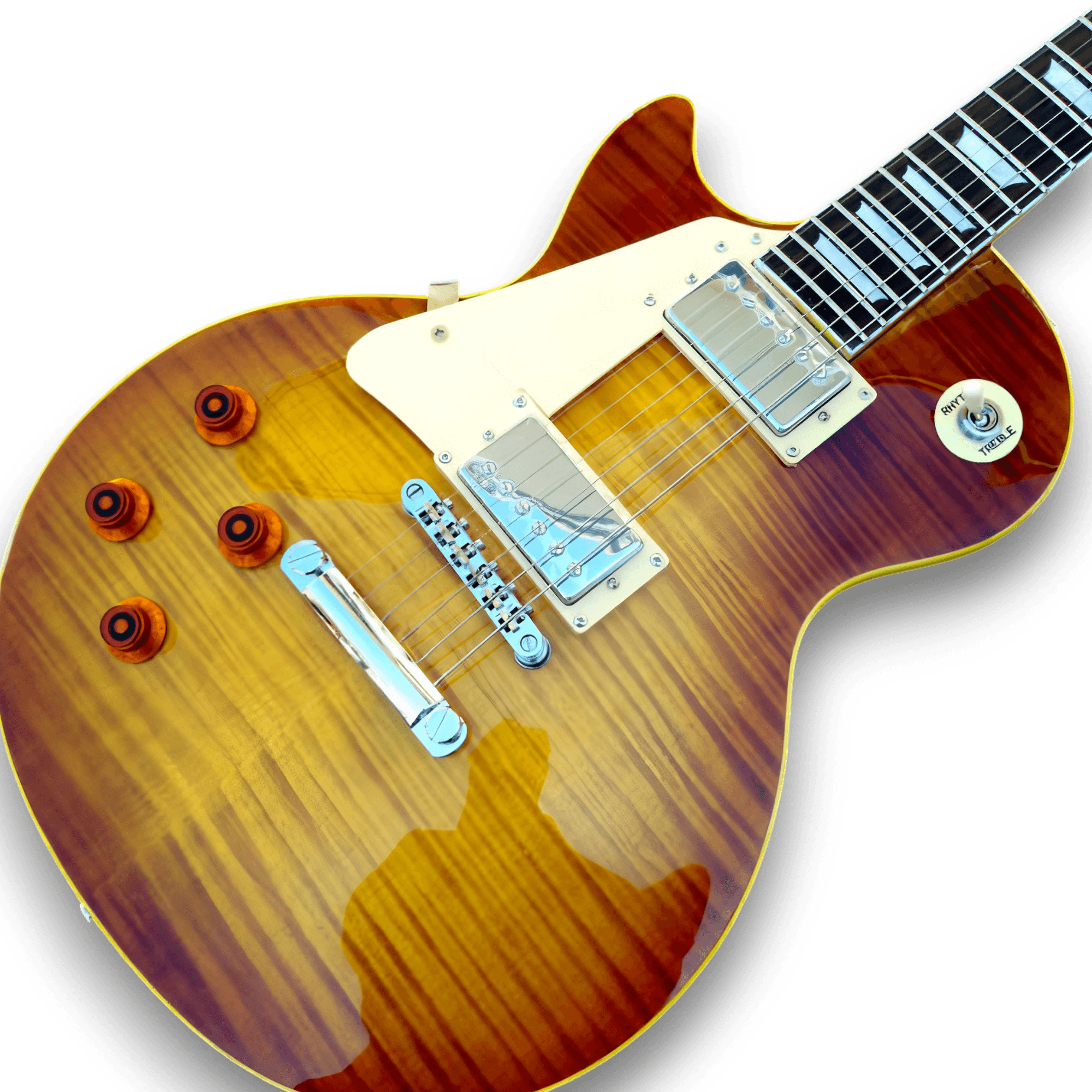 Custom Made Left Handed Midnight Sunset LP Style Flame Maple Top Electric Guitar
