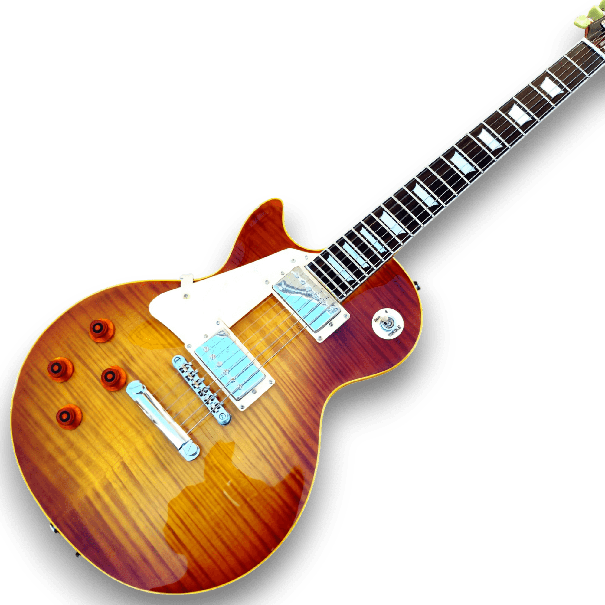 Custom Made Left Handed Midnight Sunset LP Style Flame Maple Top Electric Guitar - Image 2