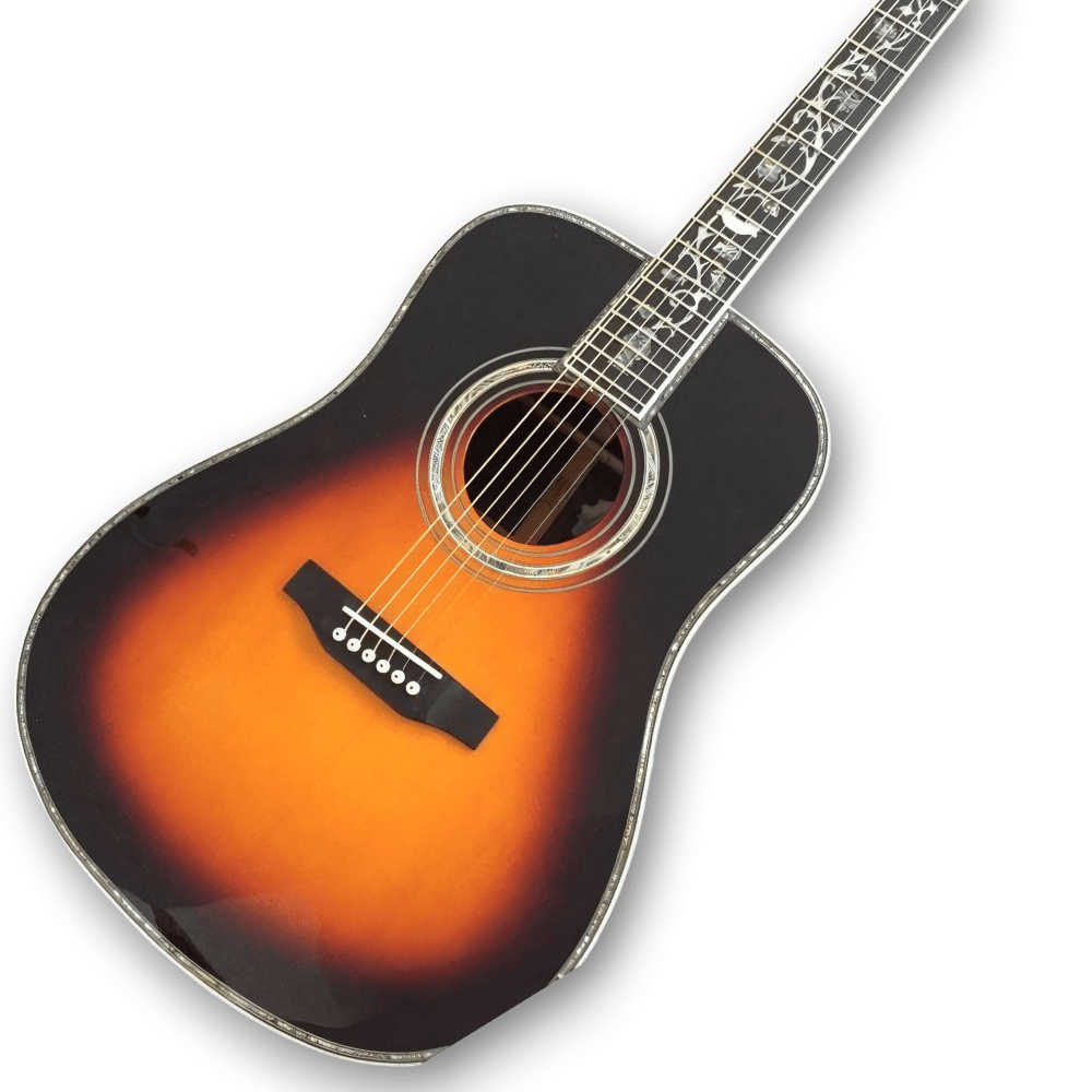 Custom Made Sunburst  D45 with Abalone Binding and Inlay Acoustic Guitar