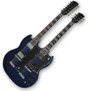 Custom Made Blue SG Style 1275 Double Neck Don Felder Electric Guitar 12 & 6 Strings