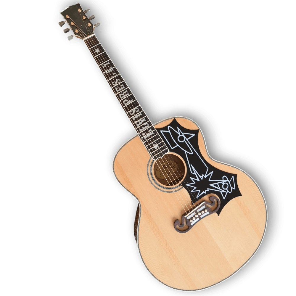 Custom Made Elvis SJ200 Natural Wood Color Acoustic Guitar