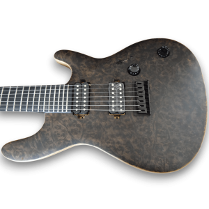 Custom Made Matte Regius 7 Strings Guitar with Poplar Burl Top Neck-Through- Body Electric Guitar