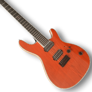 Custom Made Regius 7 Strings Guitar Orange Neck-Through-Body Electric Guitar - Image 2
