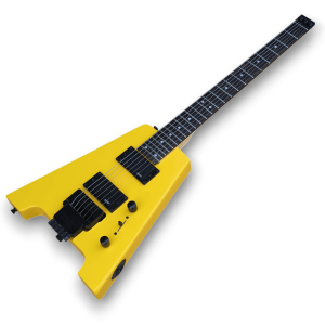 Custom Made Headless Yellow SS-2 Electric Guitar