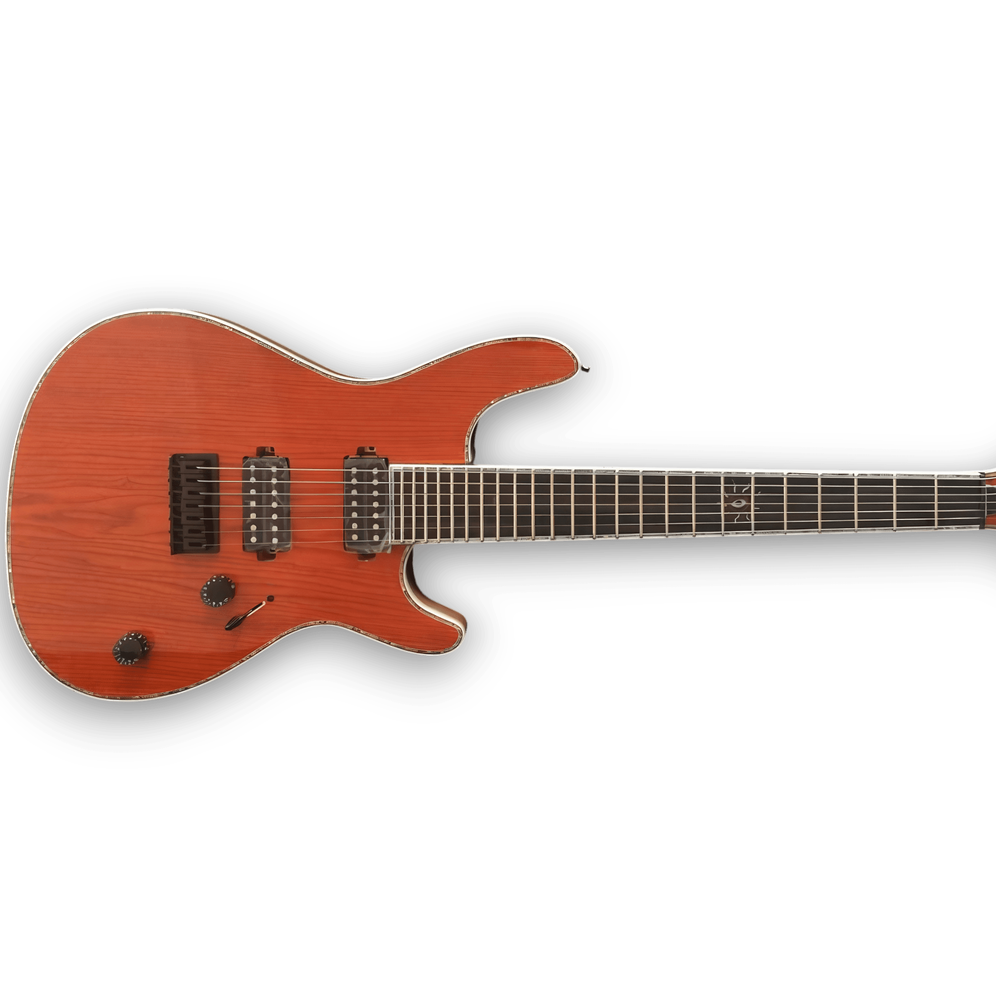 Custom Made Regius 7 Strings Guitar Orange Neck-Through-Body Electric Guitar - Image 3