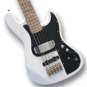 Custom Made White Jazz Bass 5 Strings Electric Bass
